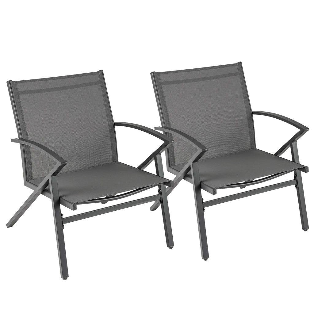 Patio Chairs Set of 2/4 Outdoor Dining Chair with Breathable Fabric
