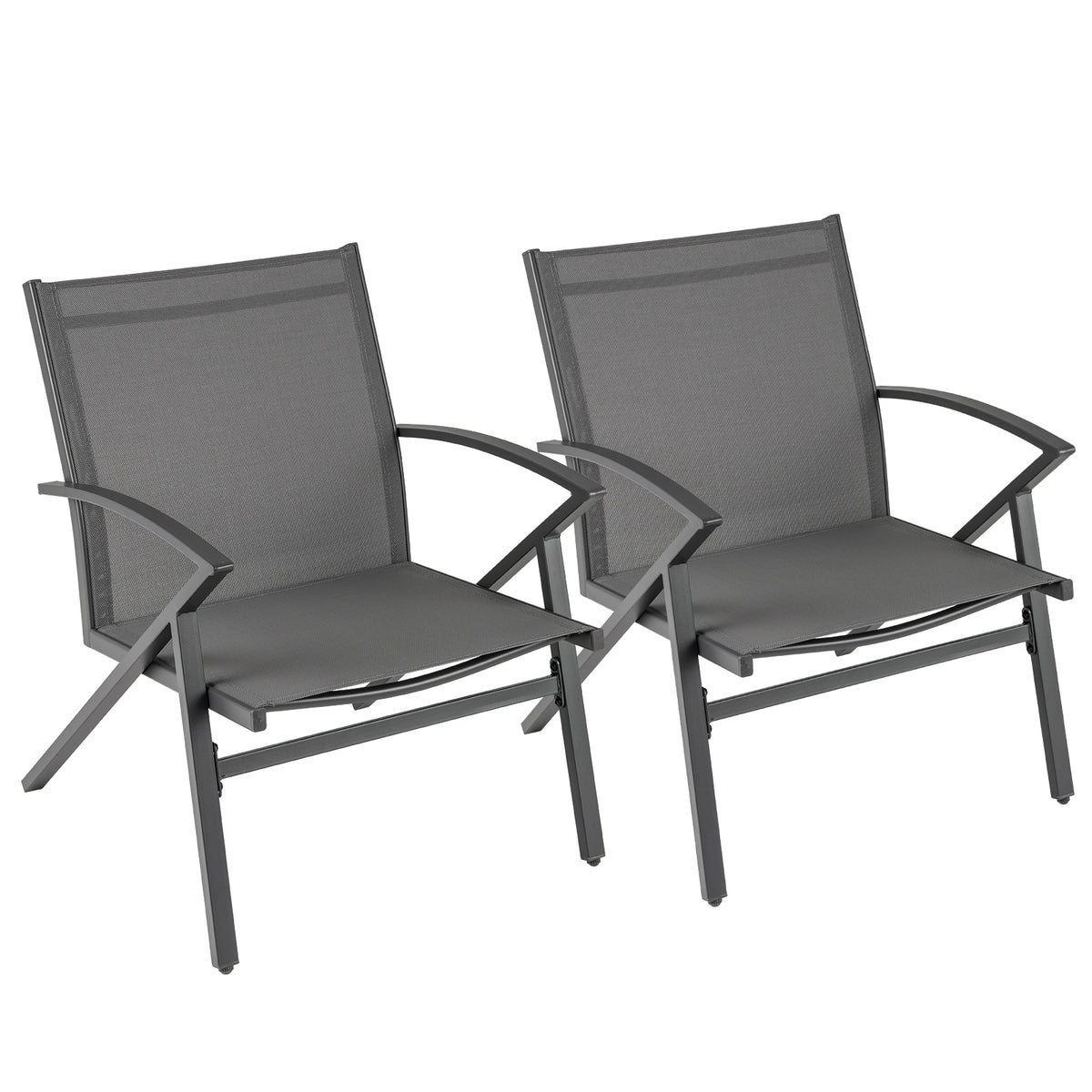 Patio Chairs Set of 2/4 Outdoor Dining Chair with Breathable Fabric