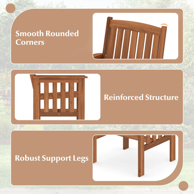 Patio Chairs Set of 2 Solid Wood Outdoor Chairs
