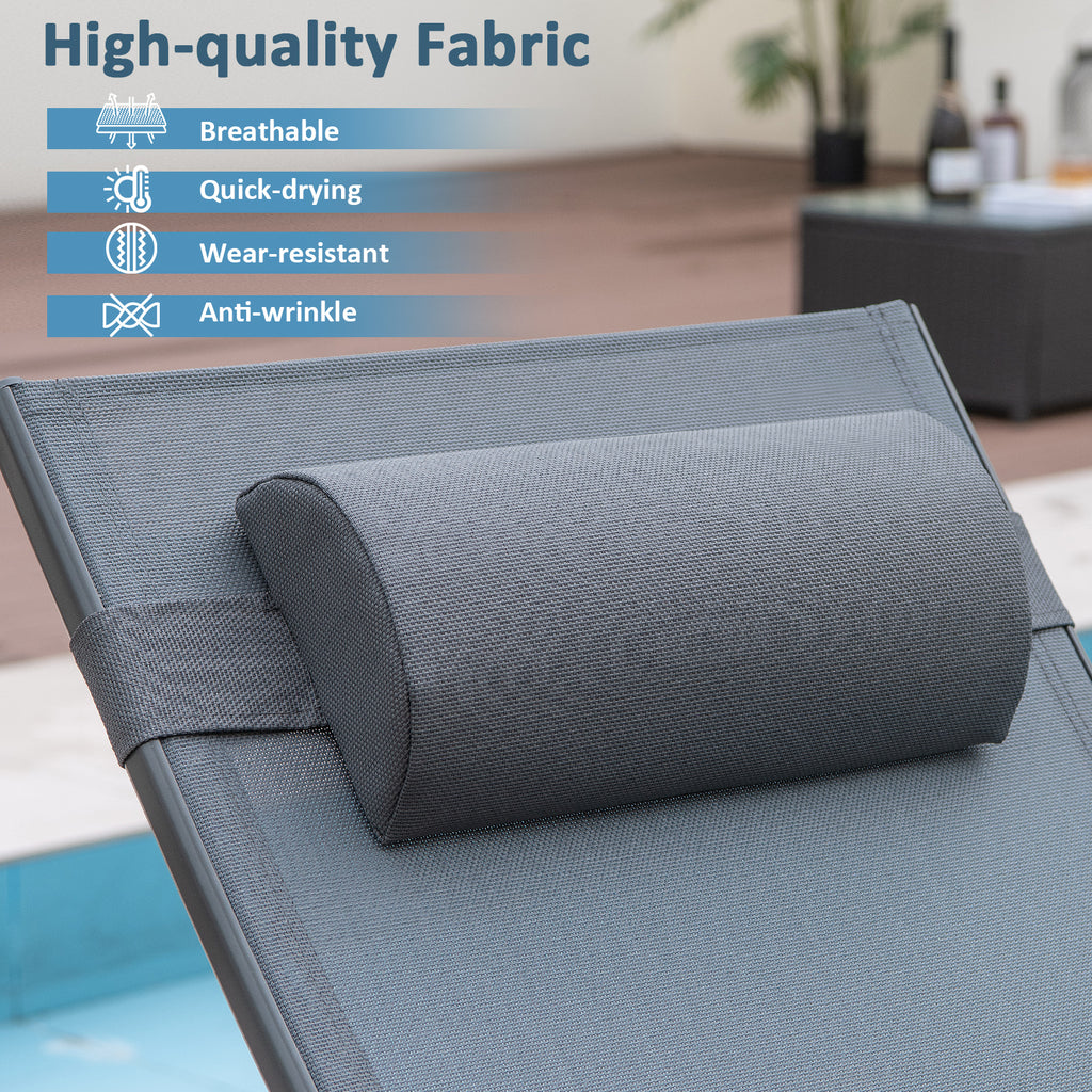 Outdoor Chaise Lounge Glider Chair with Armrests – Gray