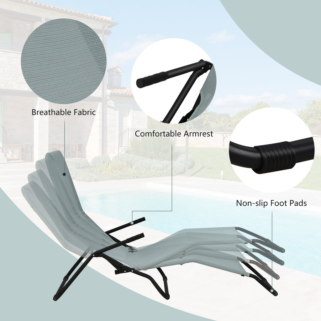 2-Piece Patio Chaise Lounger with Rocking Design - Light Green