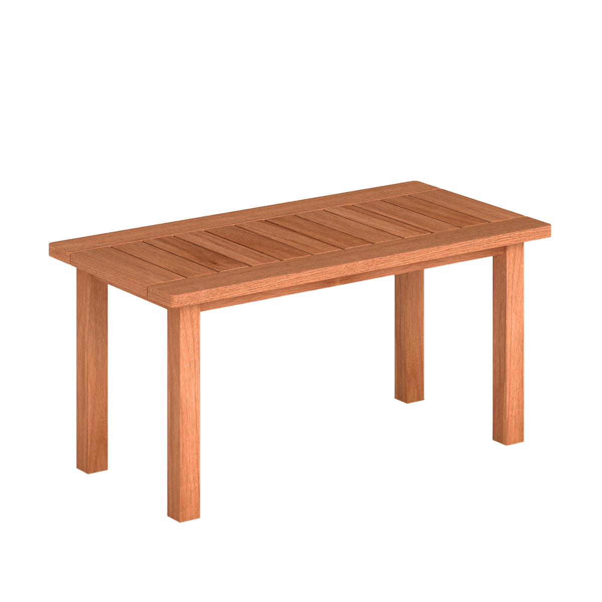 Patio Coffee Table with Slatted Tabletop - 35.5 x 18 Inch