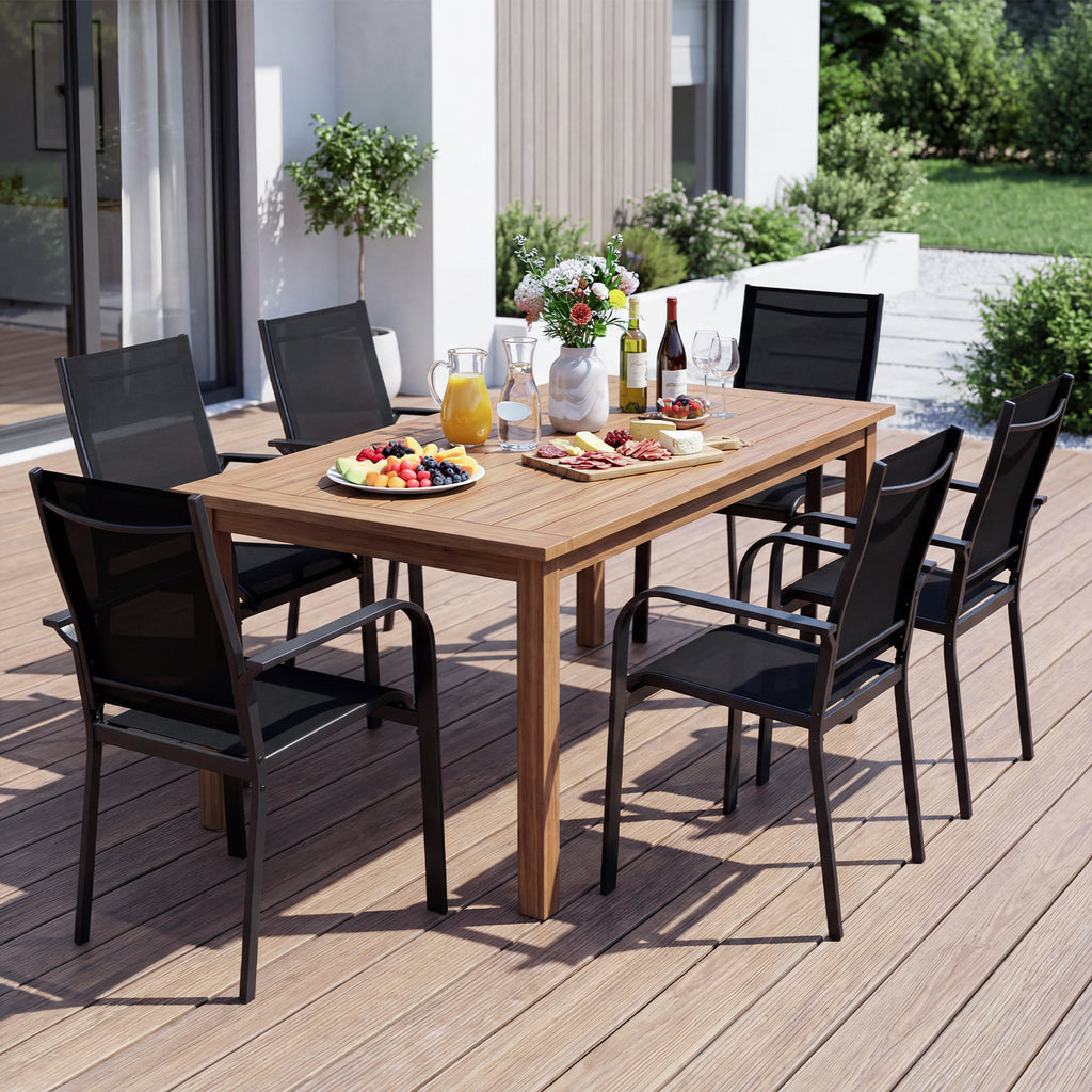 Patio Dining Chairs Set of 2/4/6 Stackable Outdoor Armchairs with