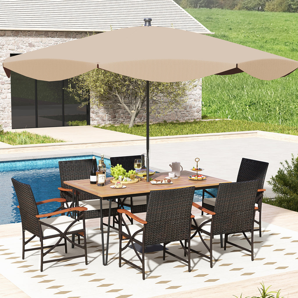 7 Pieces Outdoor Dining Furniture Set for Porch Backyard Garden
