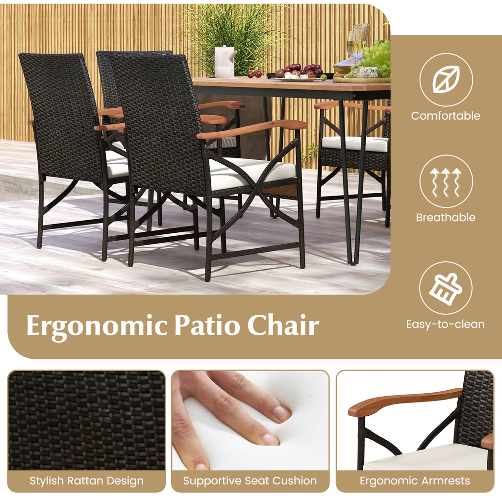 7 Pieces Outdoor Dining Furniture Set for Porch Backyard Garden