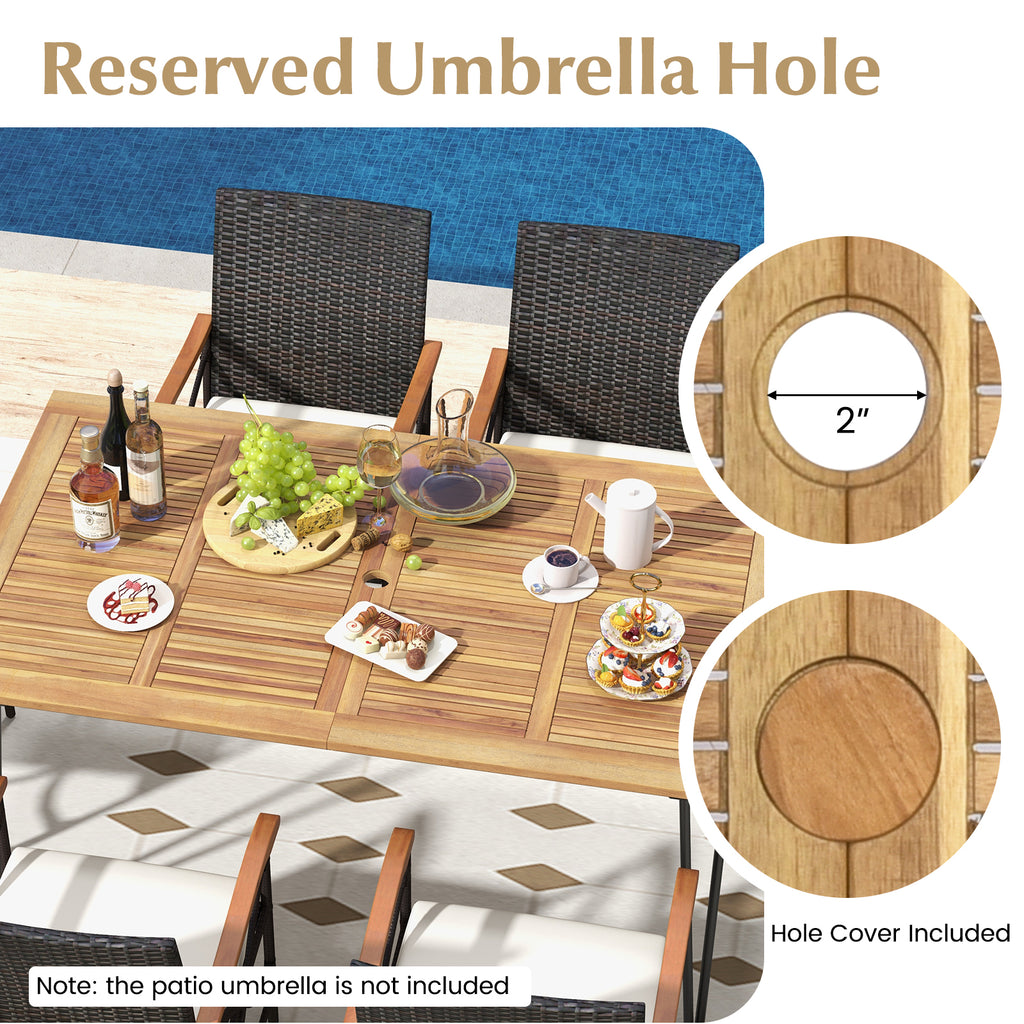 7 Pieces Outdoor Dining Furniture Set for Porch Backyard Garden