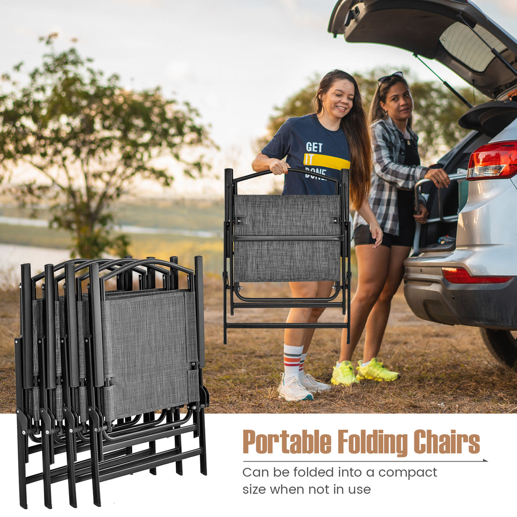 Patio Dining Set for 4 with Umbrella Hole