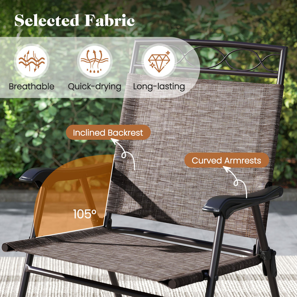 3 Pieces Outdoor Bistro Dining Furniture Set with 1.57 Inch Umbrella