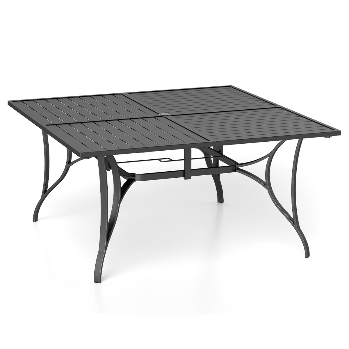 Patio Dining Table for 8 with Umbrella Hole Porch Lawn