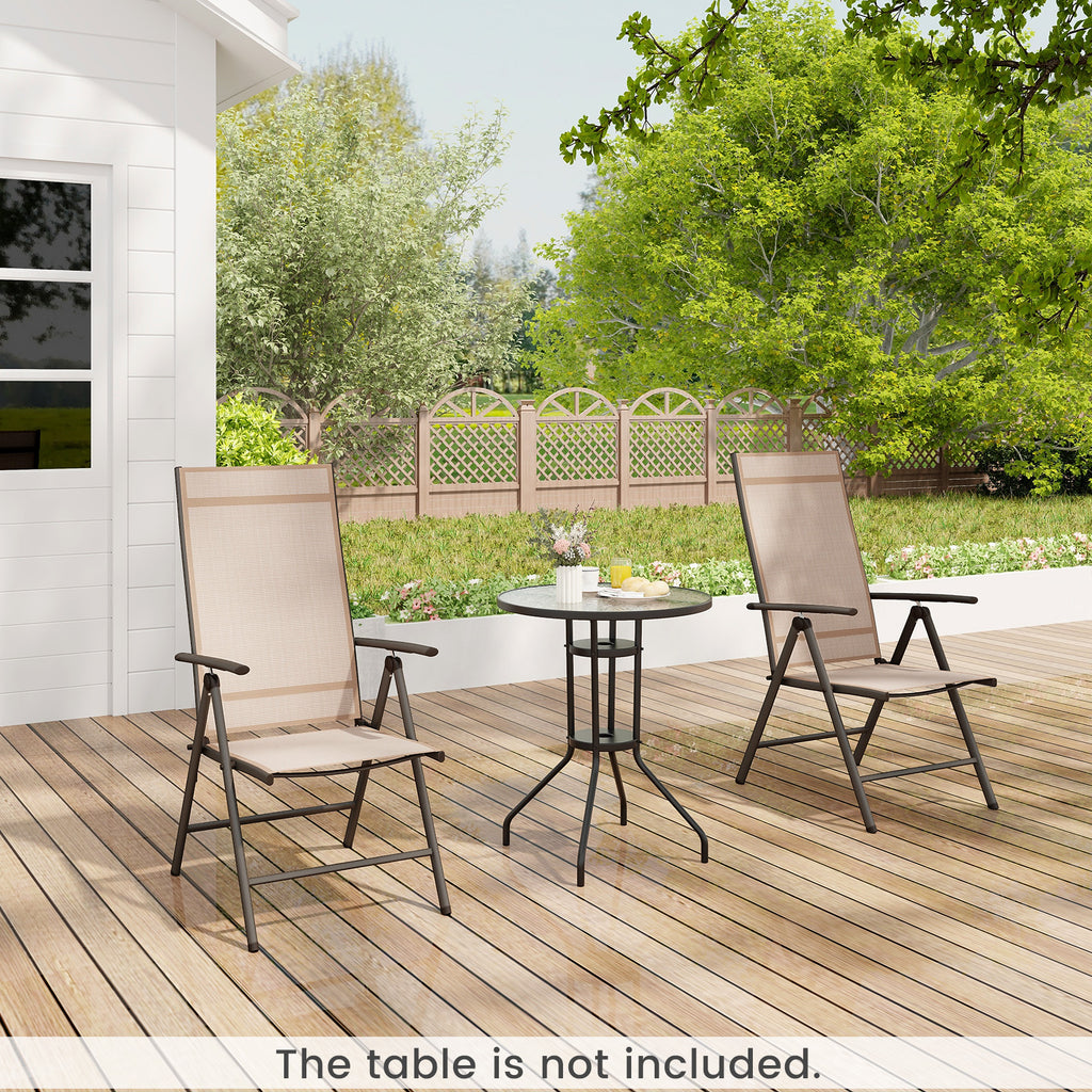 1 Piece Patio Folding Dining Chairs with 7-Level Adjustable High