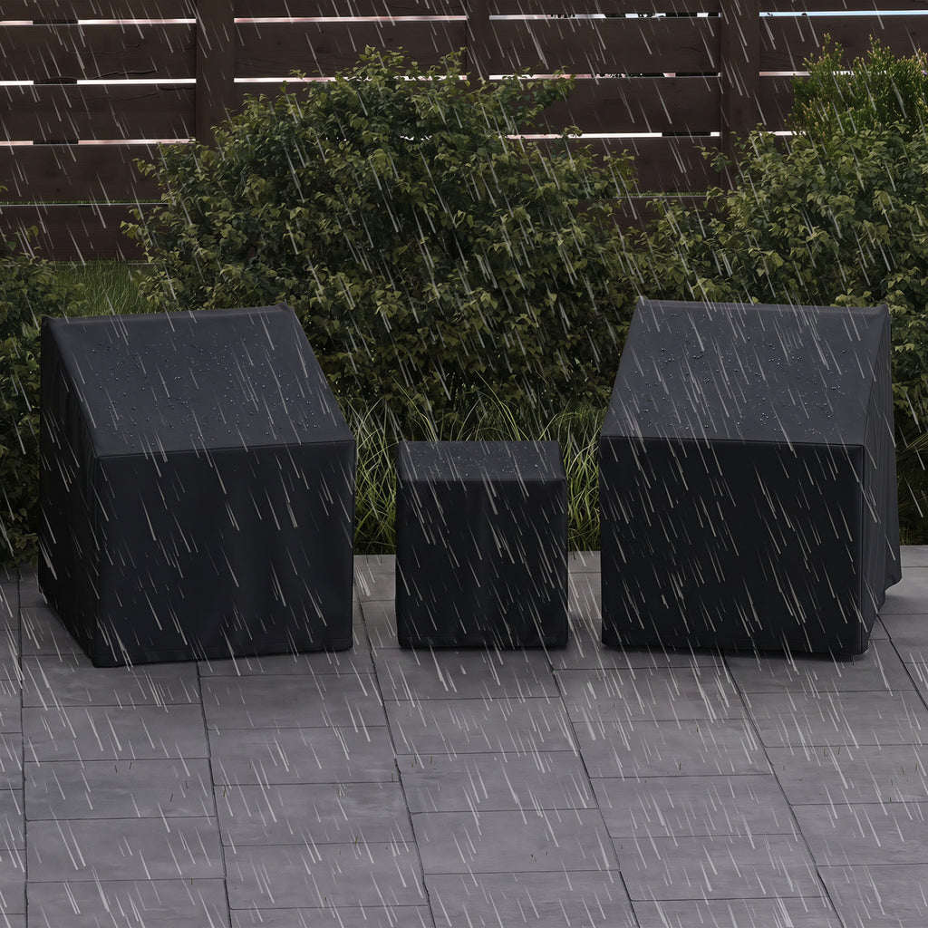 Patio Furniture Covers Waterproof 3-Piece Bistro Set - Black