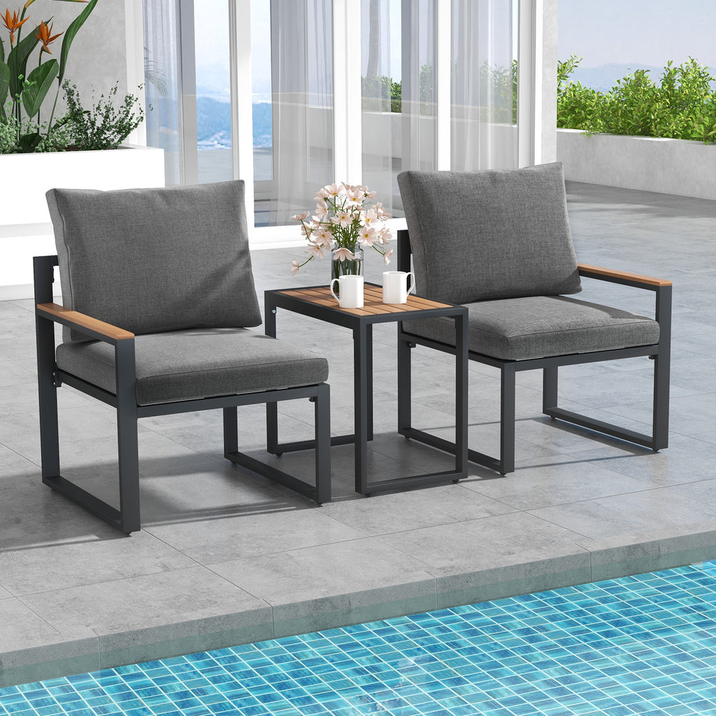5 Pieces Aluminum Frame Weatherproof Outdoor Conversation Set with