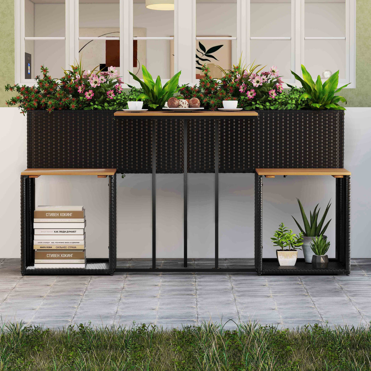 Patio Furniture Set with Raised Garden Bed
