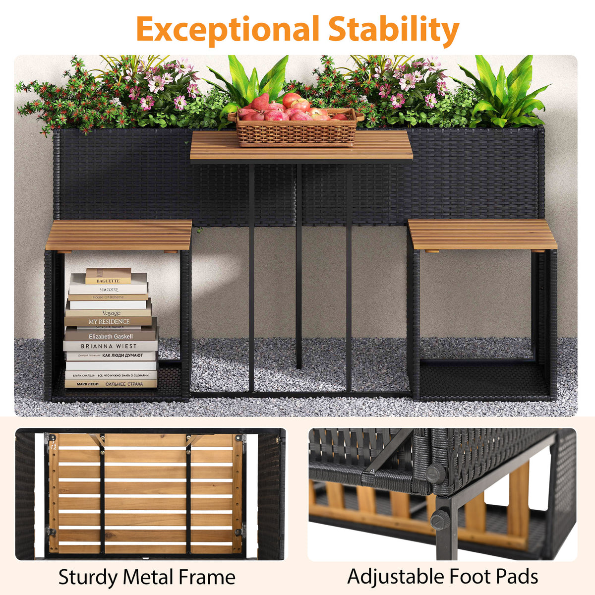 Patio Furniture Set with Raised Garden Bed