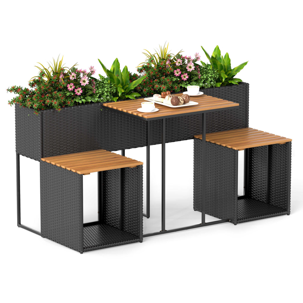 Patio Furniture Set with Raised Garden Bed