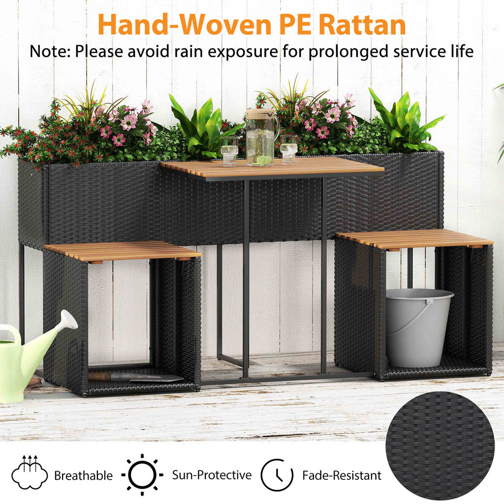 Patio Furniture Set with Raised Garden Bed