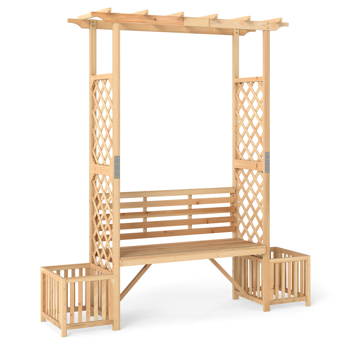 Garden Bench Arbor Arch Wooden for Climbing Plants