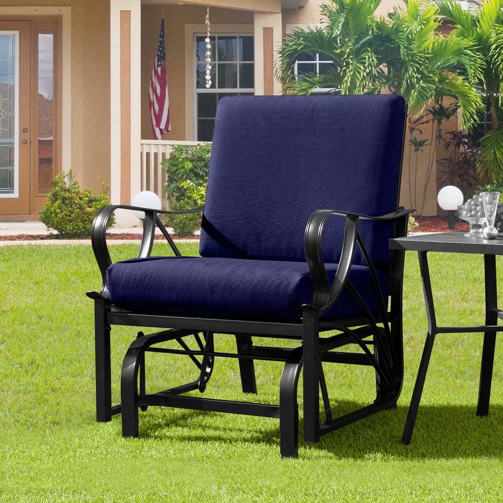 Patio Glider Rocking Chair with Cushion – Navy