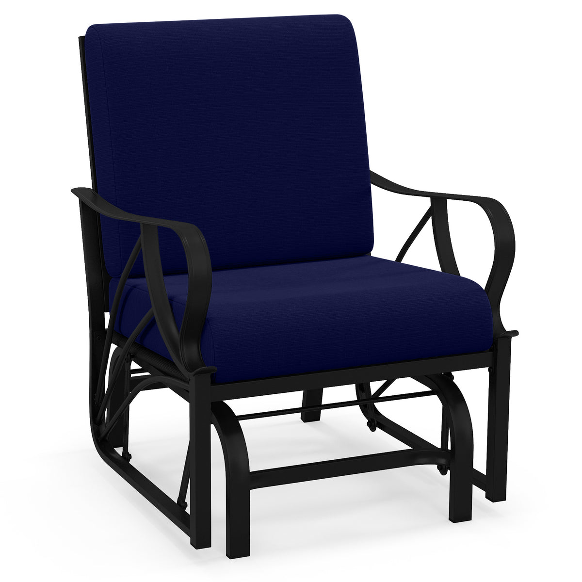 Patio Glider Rocking Chair with Cushion – Navy