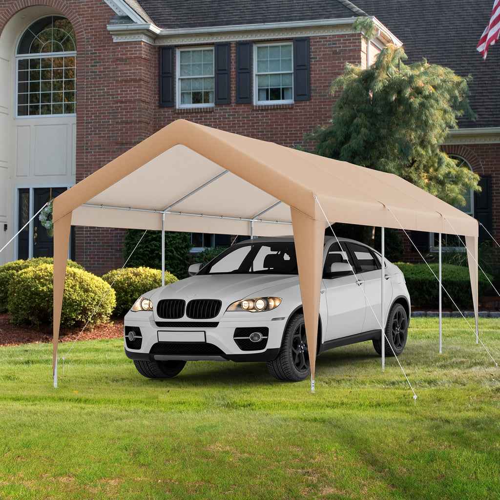 10 x 20 Feet Patio Carport Tent with Galvanized Steel Frame – No Sidewall
