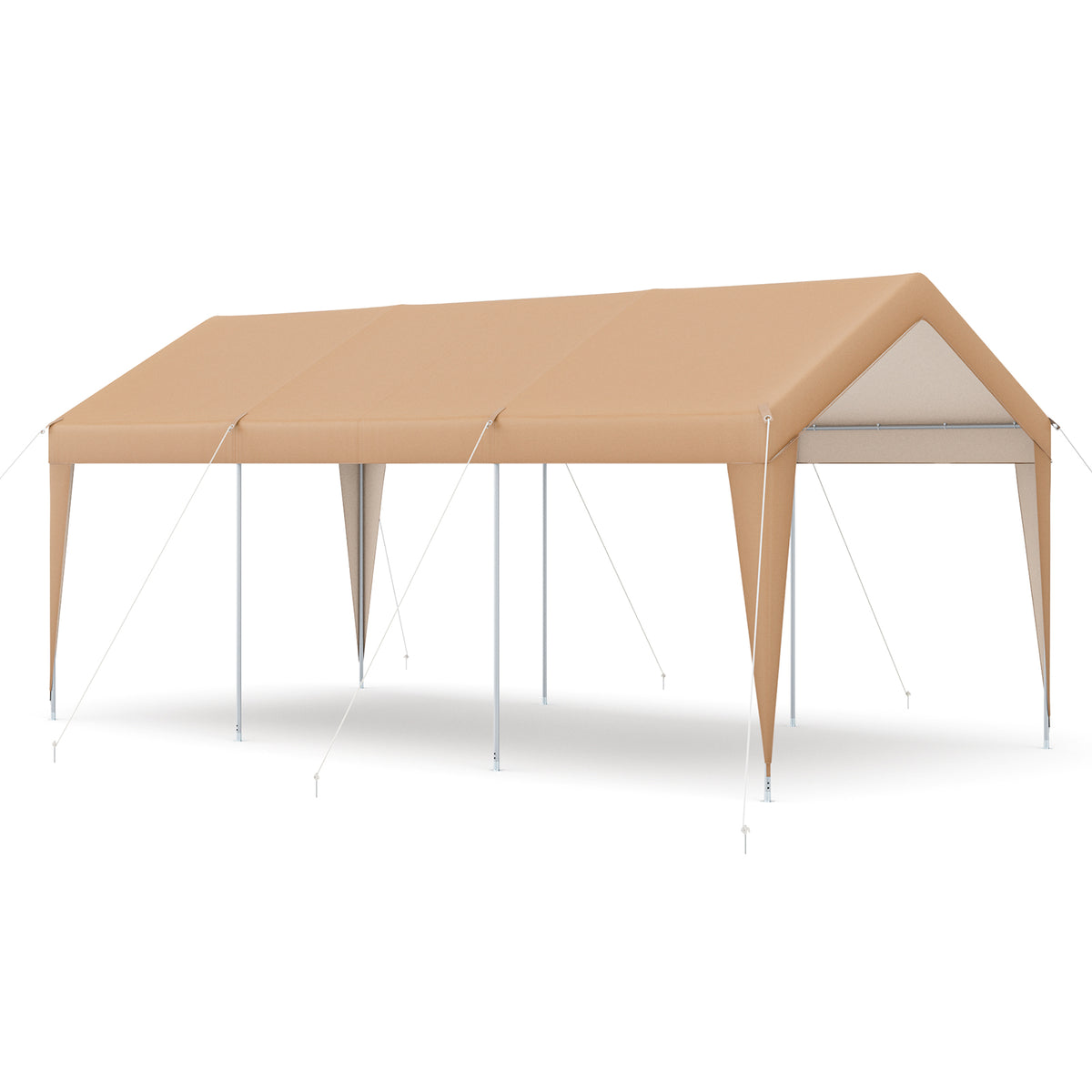 10 x 20 Feet Patio Carport Tent with Galvanized Steel Frame – No Sidewall