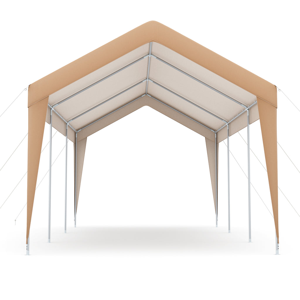 10 x 20 Feet Patio Carport Tent with Galvanized Steel Frame – No Sidewall
