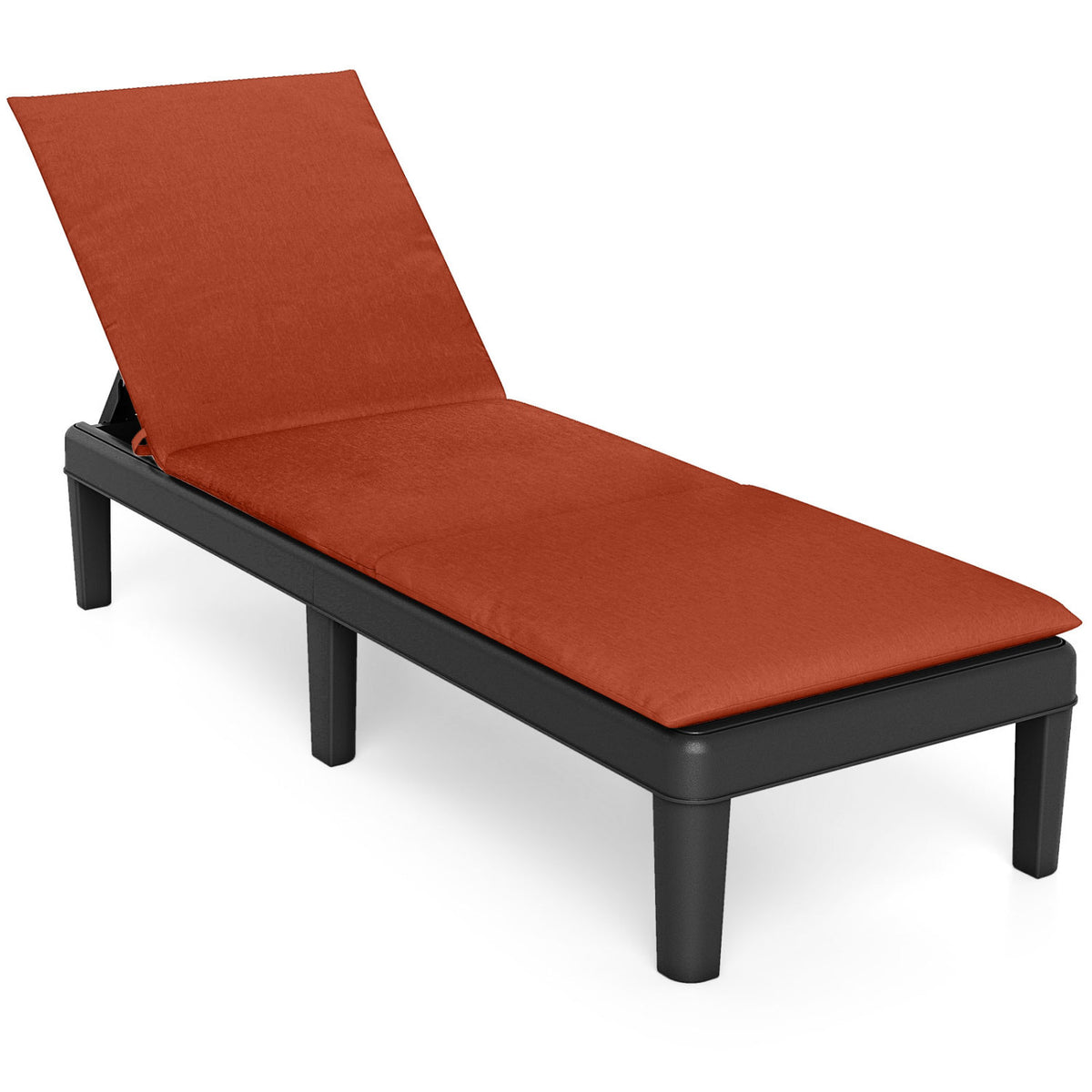 Patio Lounge Chair 3-Position Adjustable Backrest - Orange