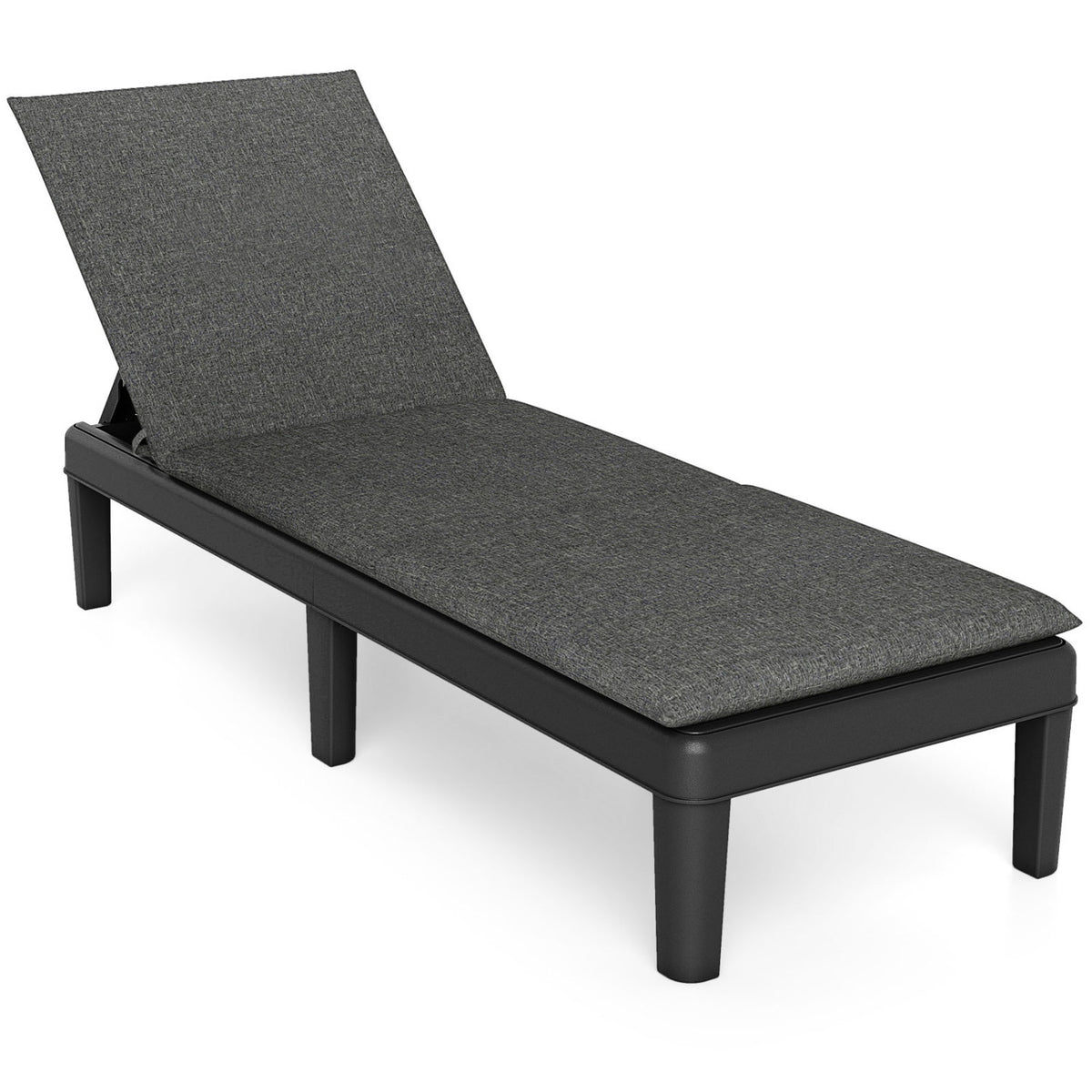 Outdoor Recliner Chair with Cushion, 3-Position Adjustable – Orange