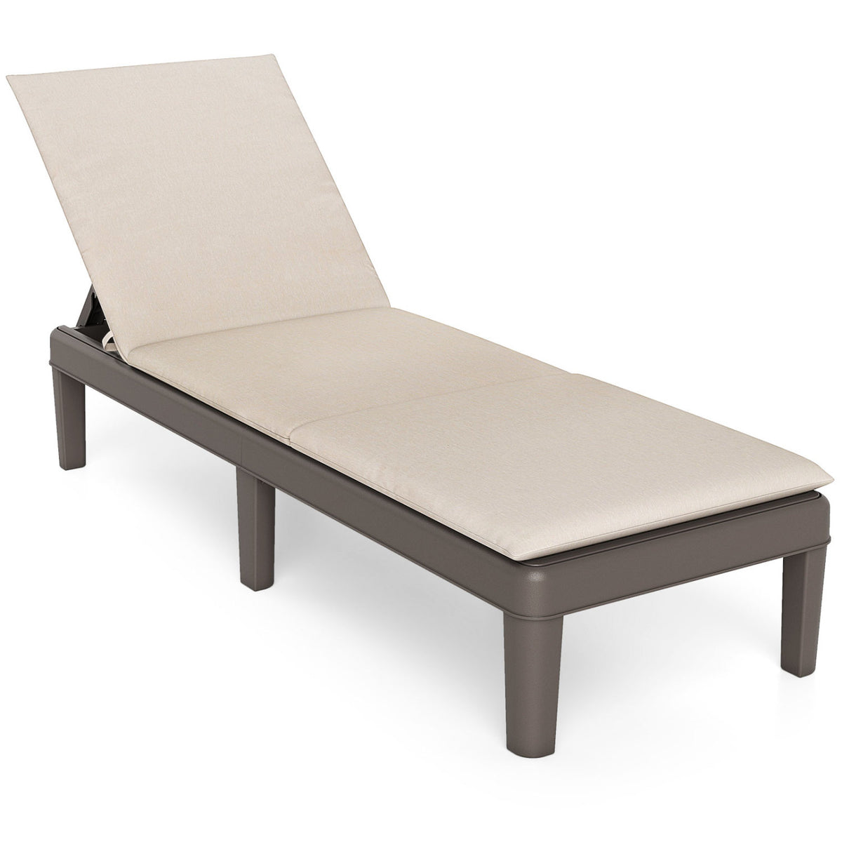 Patio Lounge Chair 3-Position Adjustable Backrest - Orange