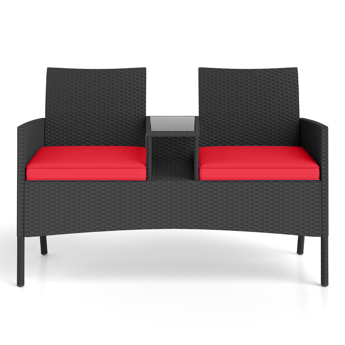 Patio Loveseat with Built-in Table - Navy