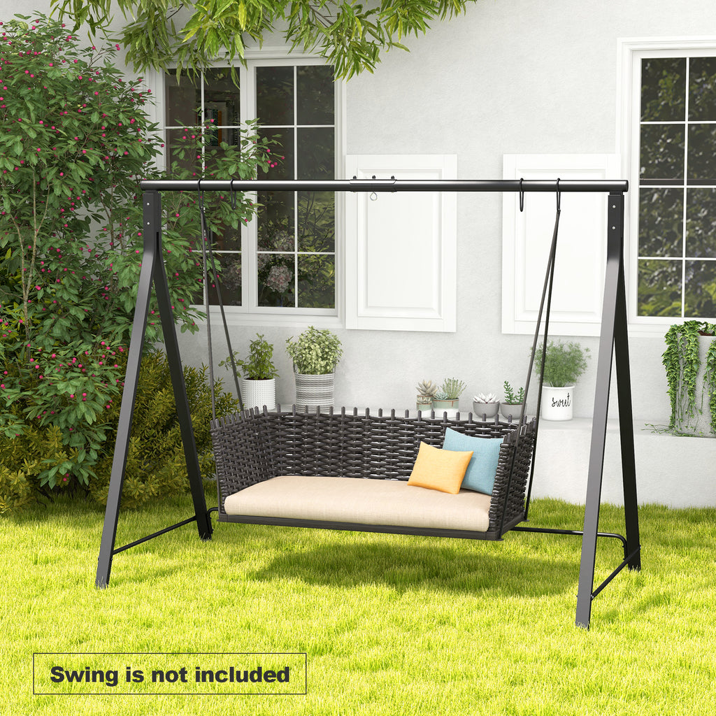 Patio Metal Swing Stand A-Shaped Structure, Black