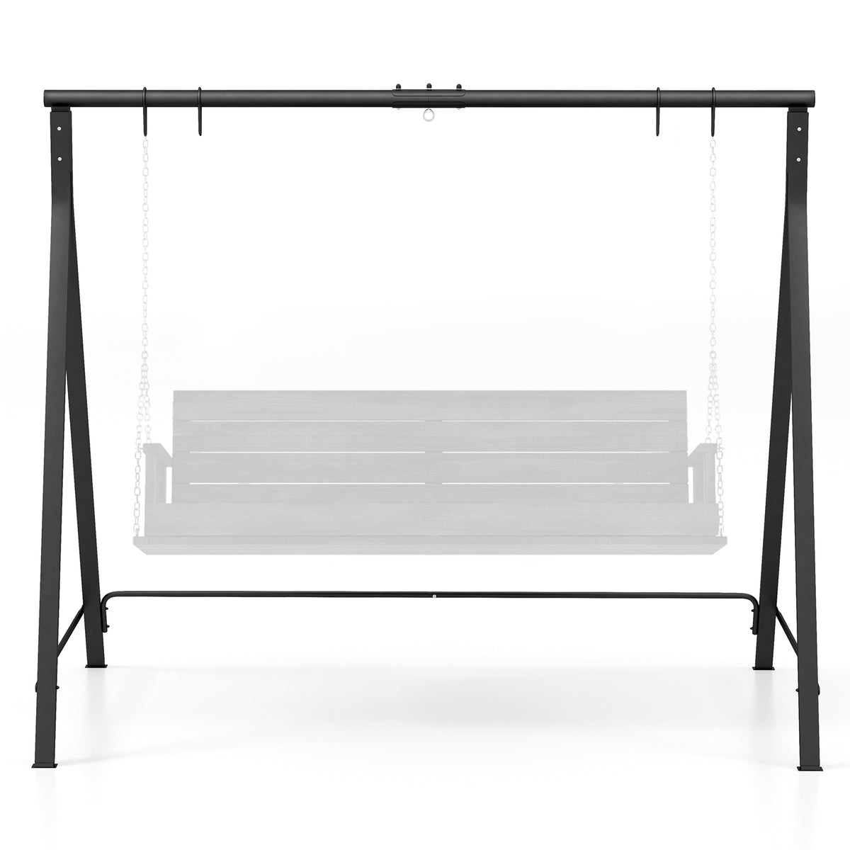 Patio Metal Swing Stand A-Shaped Structure, Black