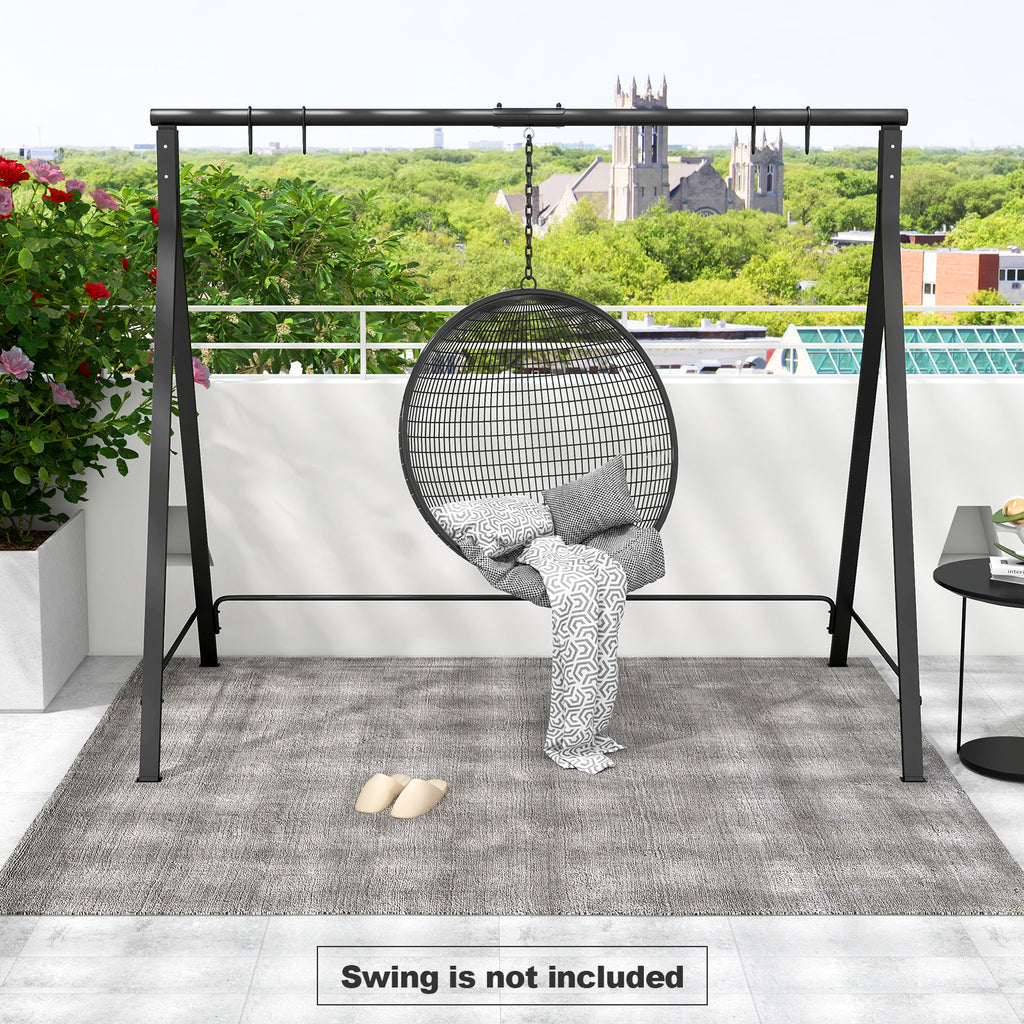 Patio Metal Swing Stand A-Shaped Structure, Black