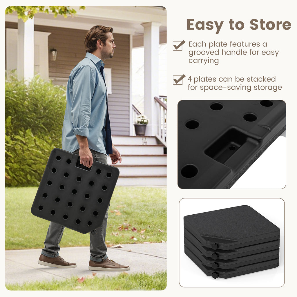 Patio Offset Umbrella Base with Easy-Fill Spouts