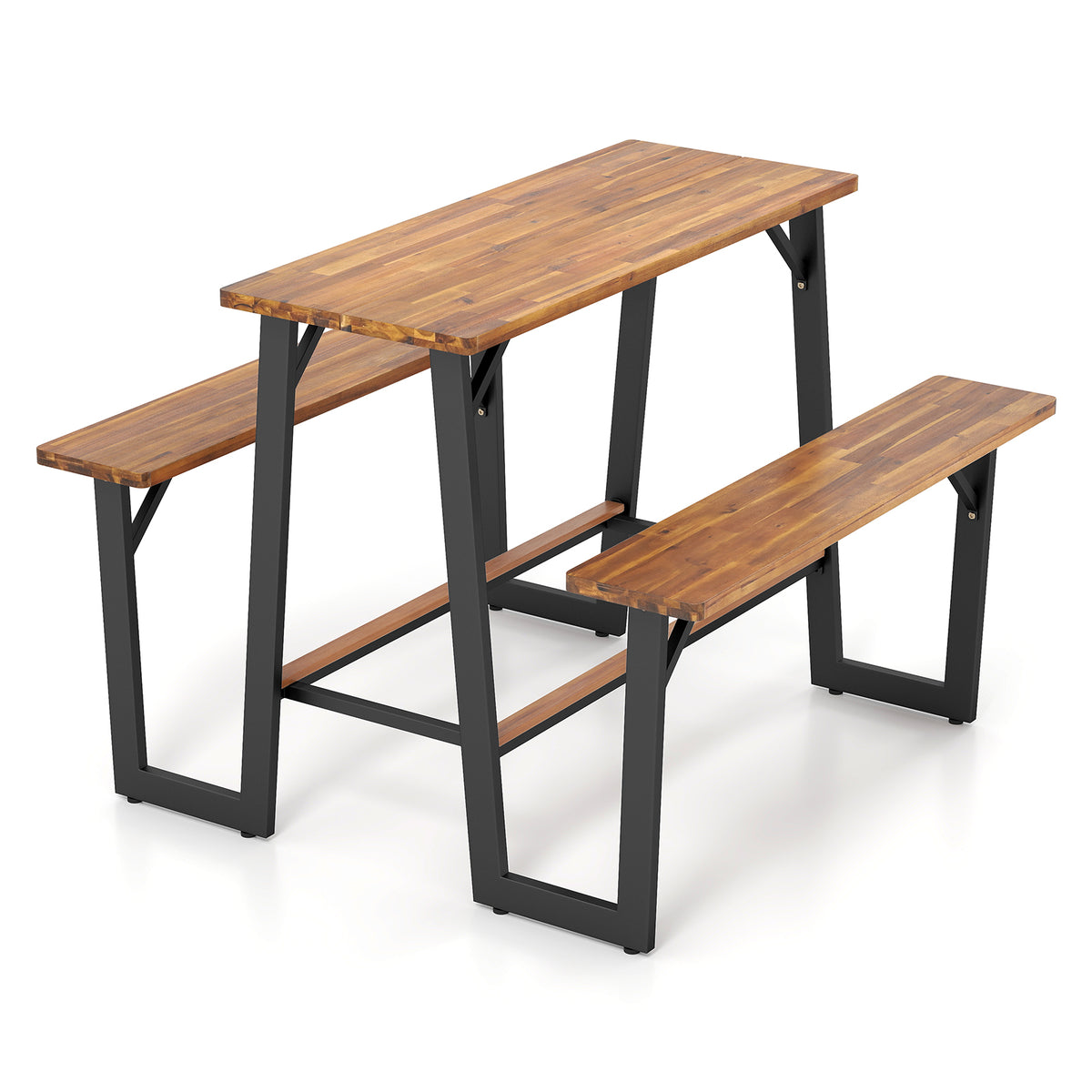 Outdoor Dining Table Set for 6 with 10 Feet Umbrella and Base