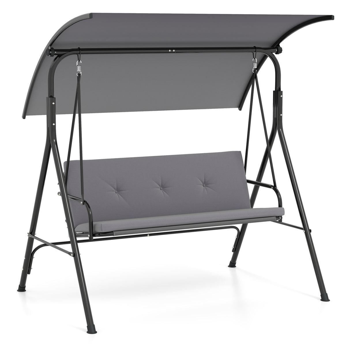Patio Swing Chair with Adjustable Canopy & Removable Cushion and