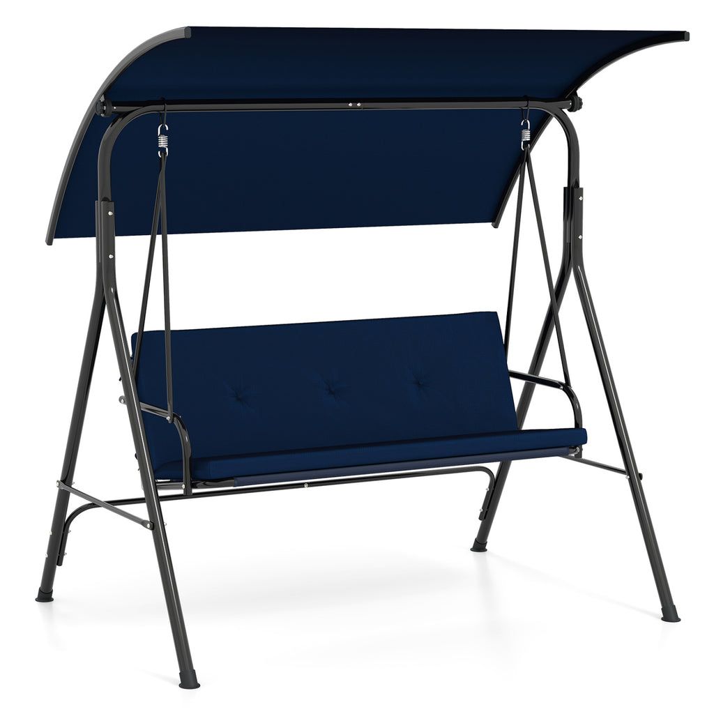 Patio Swing Chair with Adjustable Canopy & Removable Cushion and