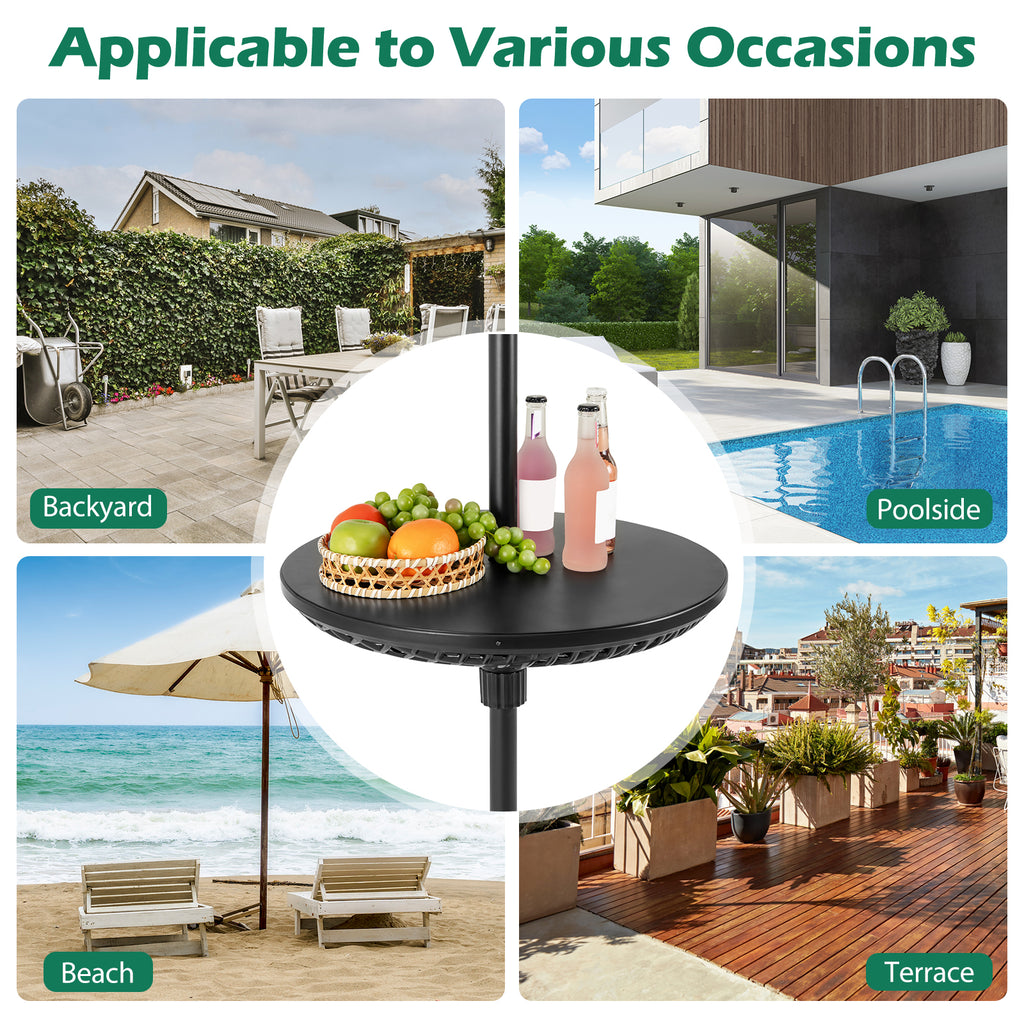 Patio Umbrella Table Tray Adjustable with Poles