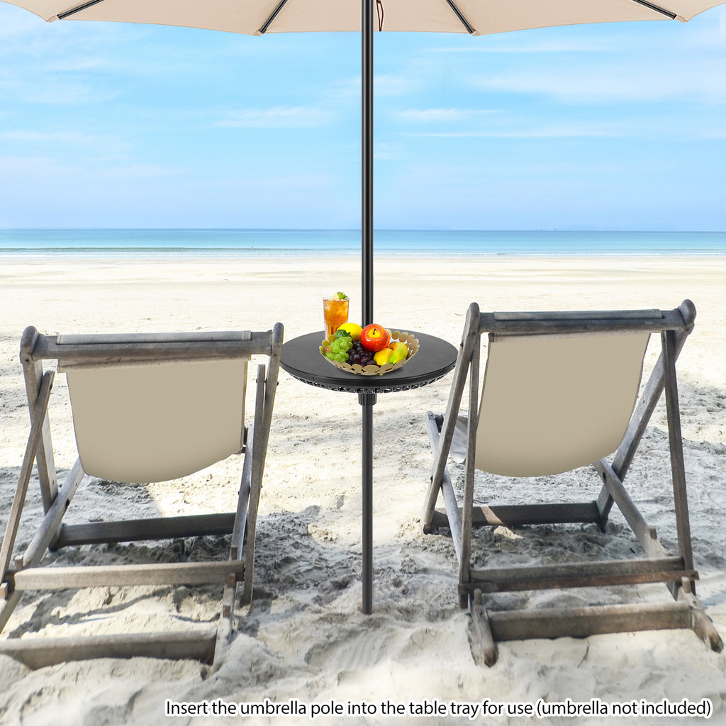 Patio Umbrella Table Tray Adjustable with Poles
