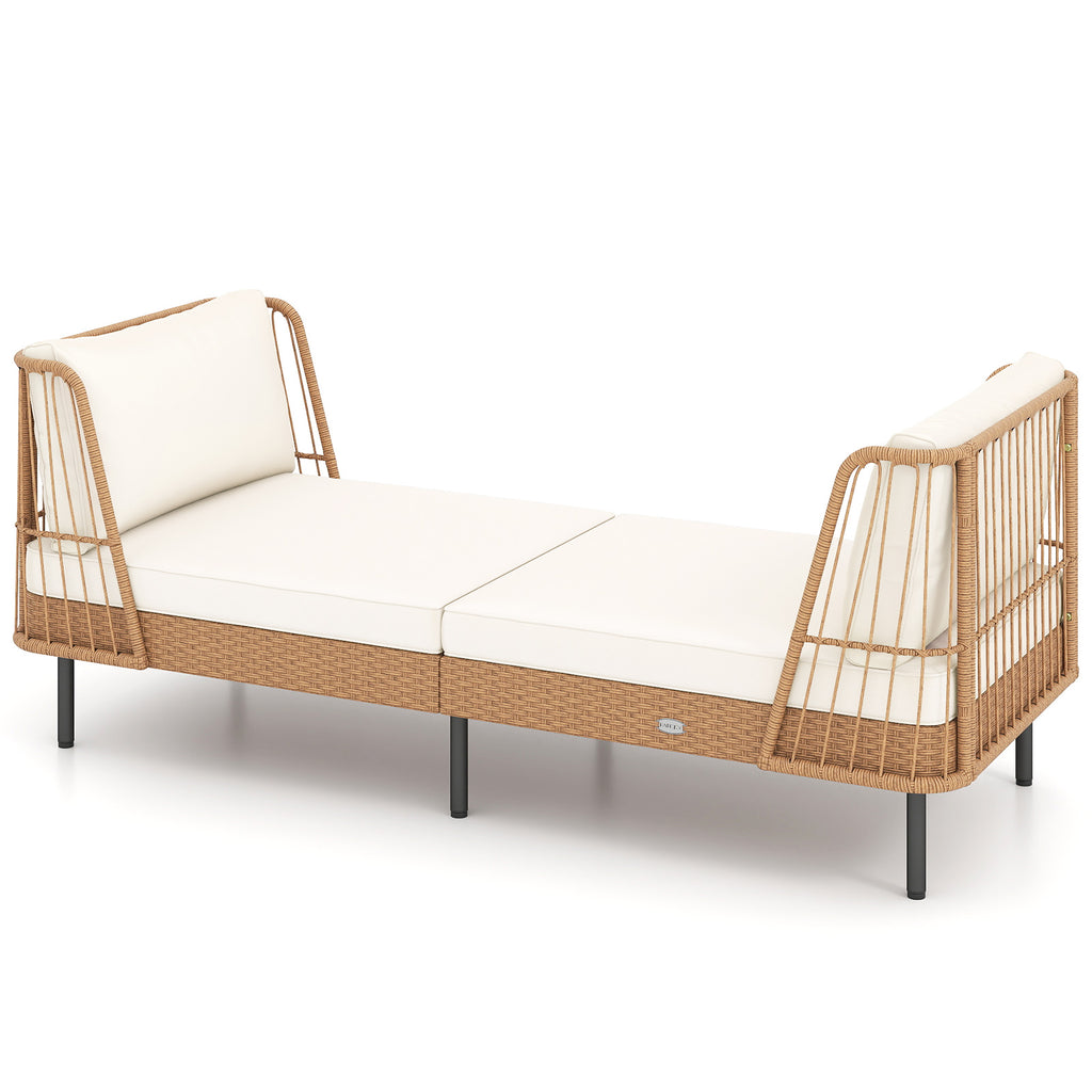 Outdoor Egg Chair with Cushions, Light Brown