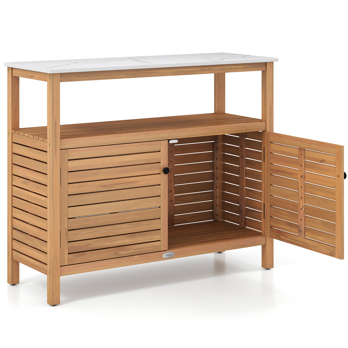 Patio Wood Storage Cabinet Outdoor Acacia Buffet