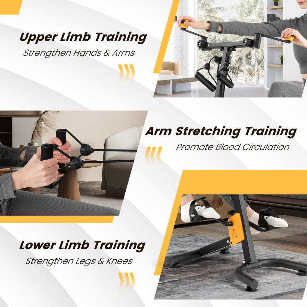 Pedal Exerciser with Adjustable Handgrip for Seniors - Yellow