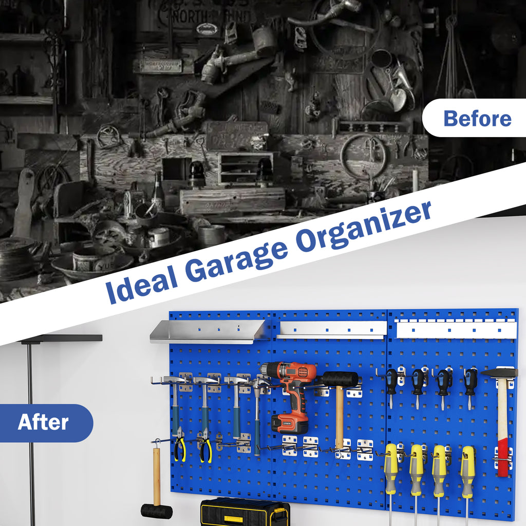 3-Pegboard Wall Mount Organizer Kit with Accessories - Navy