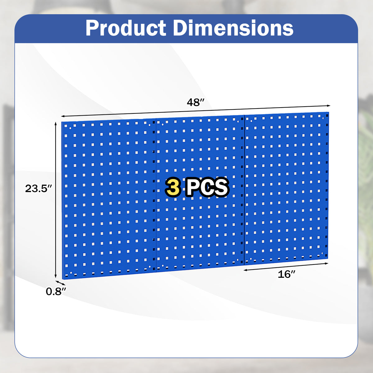 3-Pegboard Wall Mount Organizer Kit with Accessories - Navy
