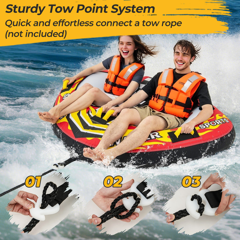 Towable Tube with Quick Connector Drainage - Style 5 for Water Sports