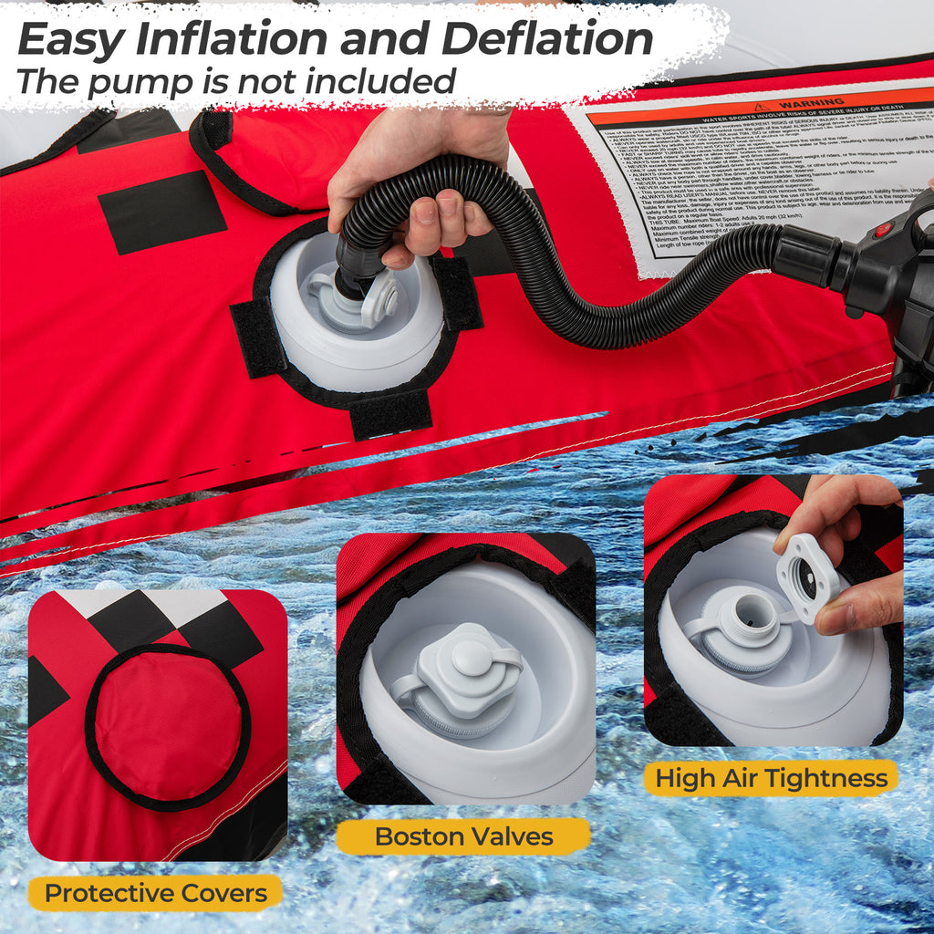 Towable Tube with Quick Connector Drainage - Style 5 for Water Sports
