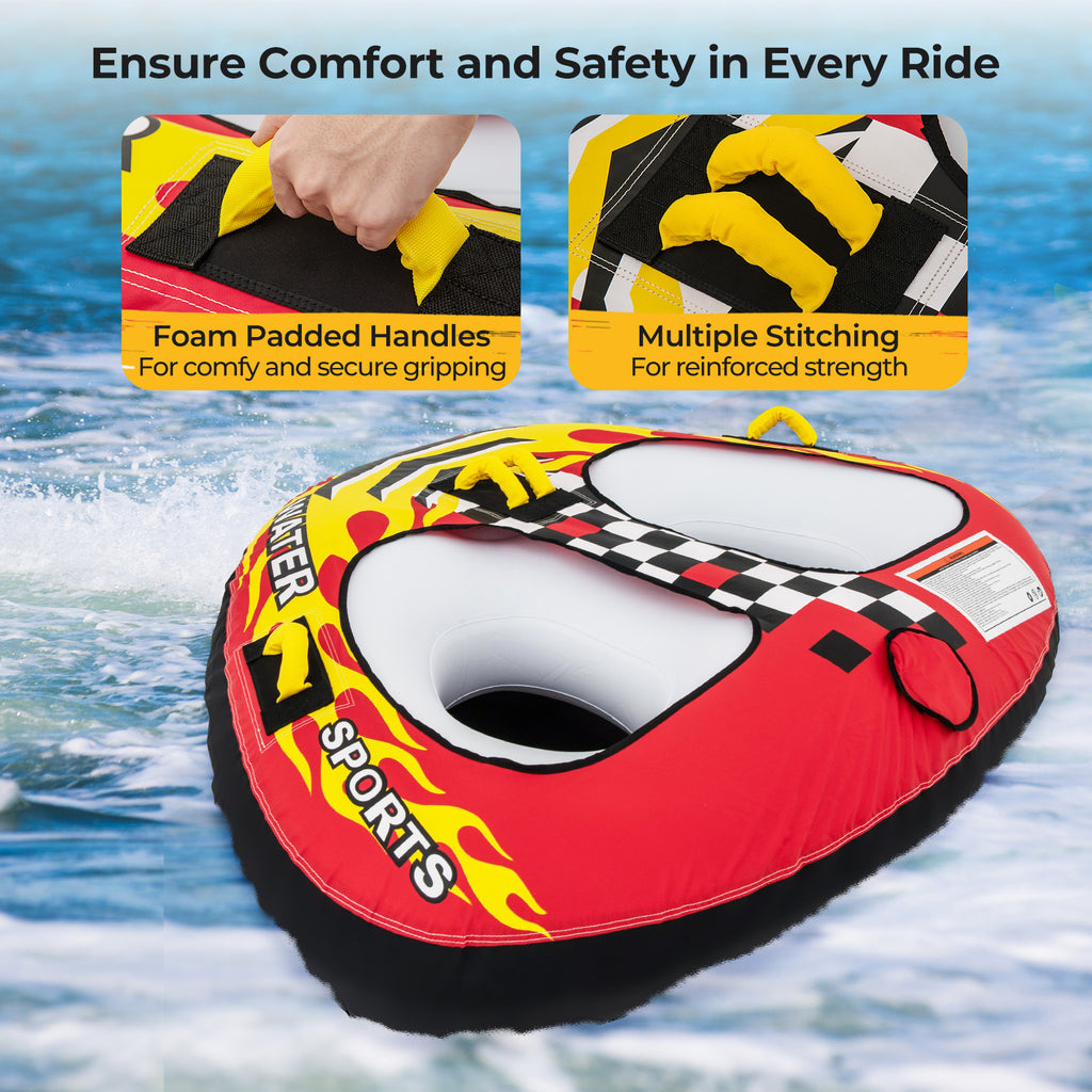 Towable Tube with Quick Connector Drainage - Style 5 for Water Sports