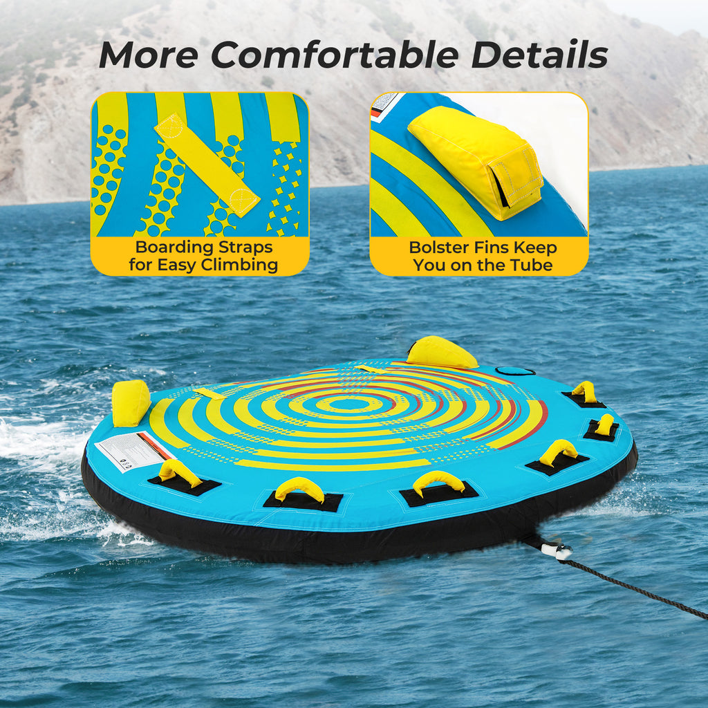3-Person Inflatable Towable Boat Tube Platform - Style 3 with Double Valves
