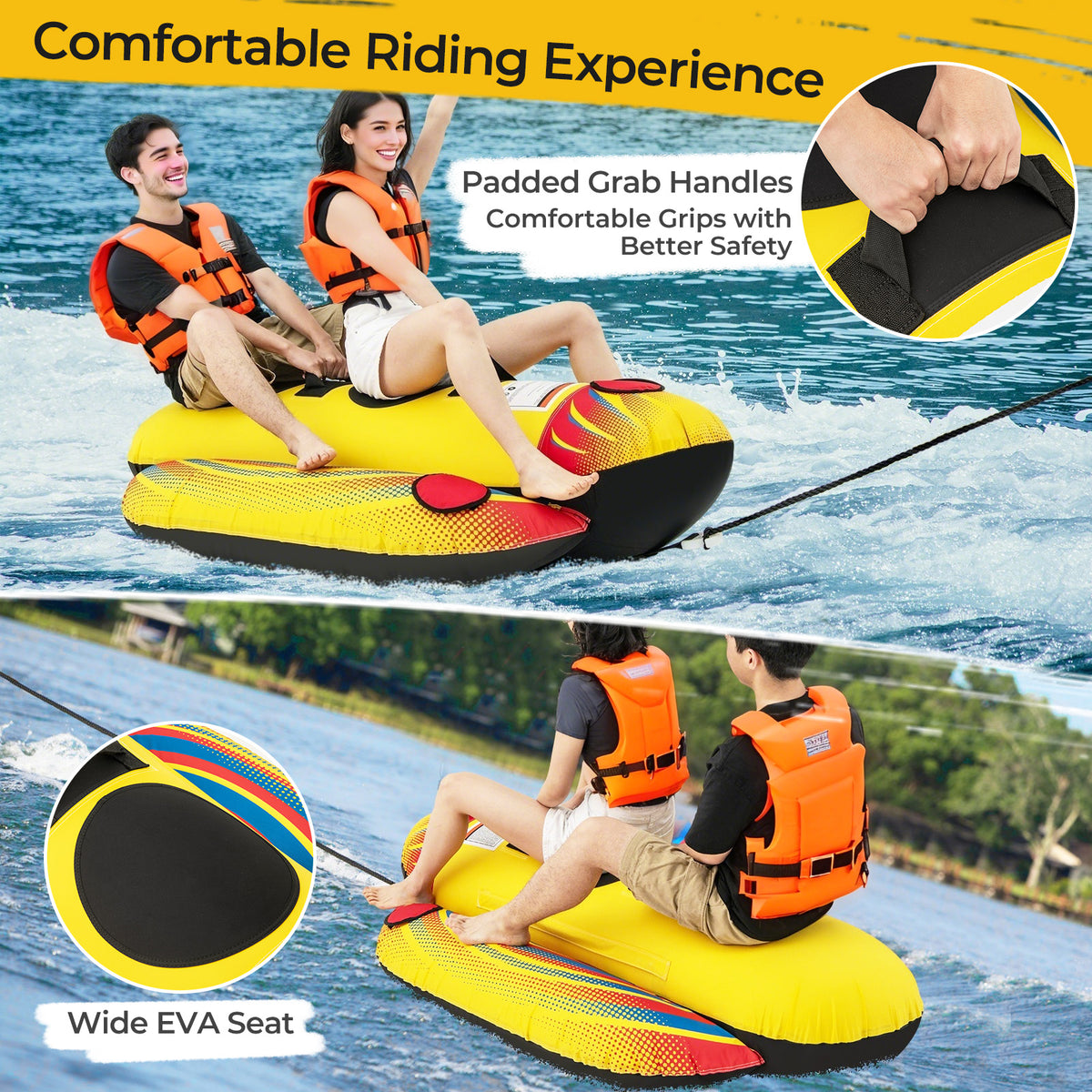 Inflatable Towable Tube Banana Boat for 1-2 Persons - Style 2