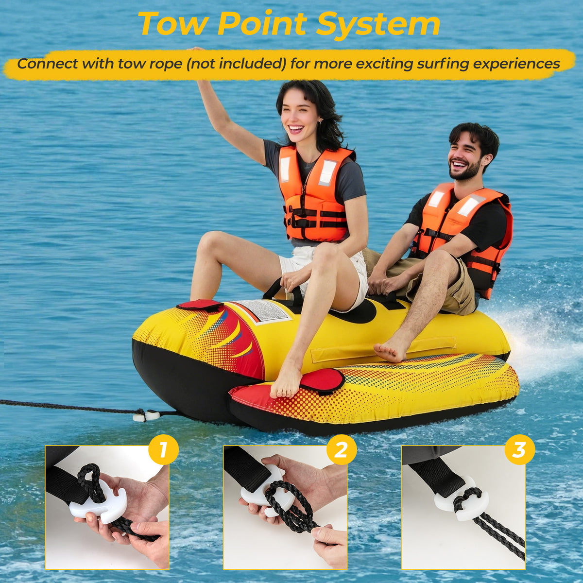 Inflatable Towable Tube Banana Boat for 1-2 Persons - Style 2
